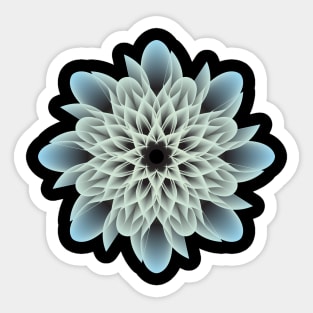 Beautiful White and Blue Artistic Flower Sticker